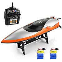 HELIFAR Barco de Radiocontrol- Barco Teledirigido Alta Velocidad de 2.4 GHz- 2 baterias- Giro de 180 °- Alarma de Bajo…